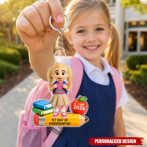 Personalized First Day Of School Acrylic Keychain - Custom Kid Name Back‑to‑School Keepsake Gift