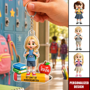 Personalized First Day Of School Acrylic Keychain - Custom Kid Name Back‑to‑School Keepsake Gift