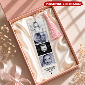Personalized Photo Collage Acrylic Bookmark - Clear Acrylic Reader Gift