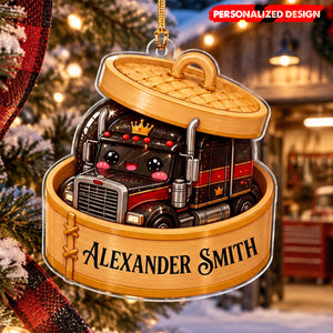 Personalized Cute Vehicle In Box Acrylic Christmas Ornament