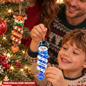 Personalized Spiral Shape Acrylic Christmas Ornament -Gift for Kids,Family