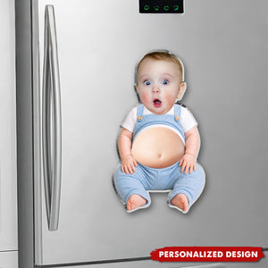 Personalized Photo Funny Baby Belly Acrylic Fridge Magnet - Custom Photo Baby Fridge Magnet
