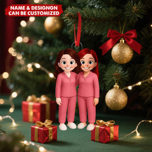 Besties Pink Tone - Personalized Christmas Acrylic Ornament