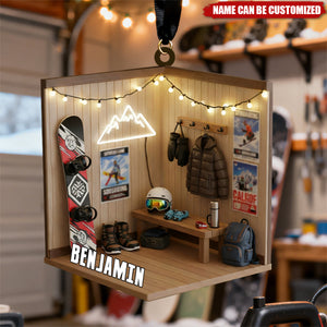 Personalized Snowboarding Christmas Ornament, Gift For Snowboarder, Winter Sports
