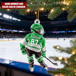 Hockey Player - Personalized Christmas Acrylic Ornament