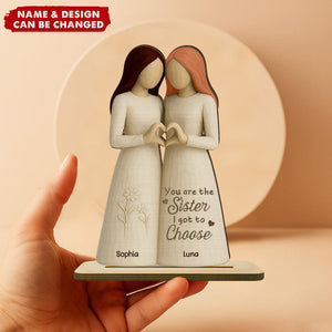 Besties Heart Hands Personalized Standing Wooden Plaque