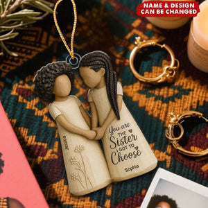 African American Besties You Are The Sister Personalized Christmas Acrylic Ornament