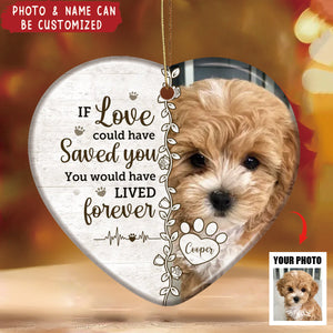 Custom Photo Death Ends A Life, Not A Relationship - Memorial Personalized Ceramic Ornament