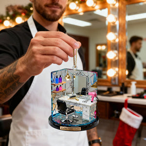 Hair Salon Christmas Ornament, Personalized Hairdresser Gift, Stylist Christmas Decor, Salon Charm, Hair Stylist Present