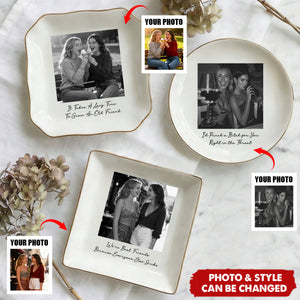 Bestie Photo Trinket Tray For Best Friend Friendship Thank You Gifts - Personalized Jewelry Dish