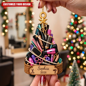 Personalized Hairstylist Acrylic Christmas Ornament, Gift for Hair Stylist