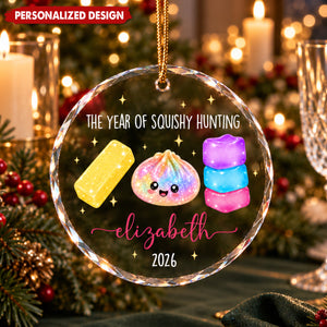 Personalized The Year Of Squishy Hunting Glass Christmas Ornament
