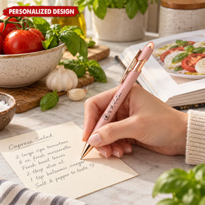 Personalized Engraved Metal Pen - Personalized Floral Ballpoint Pen With Stylus Tip