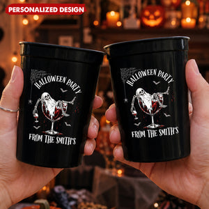 Dancing Skeleton Custom Halloween Plastic Cups - For Halloween Party