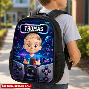 Personalized Kids Game Controller Backpack -Little Cartoon Gamer Bookbag