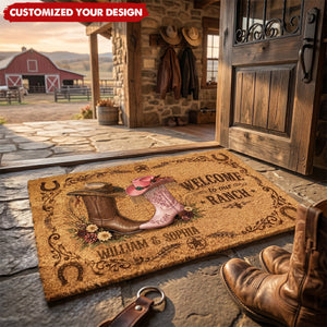 Welcome To Our Ranch - Personalized Western Outfit Doormat