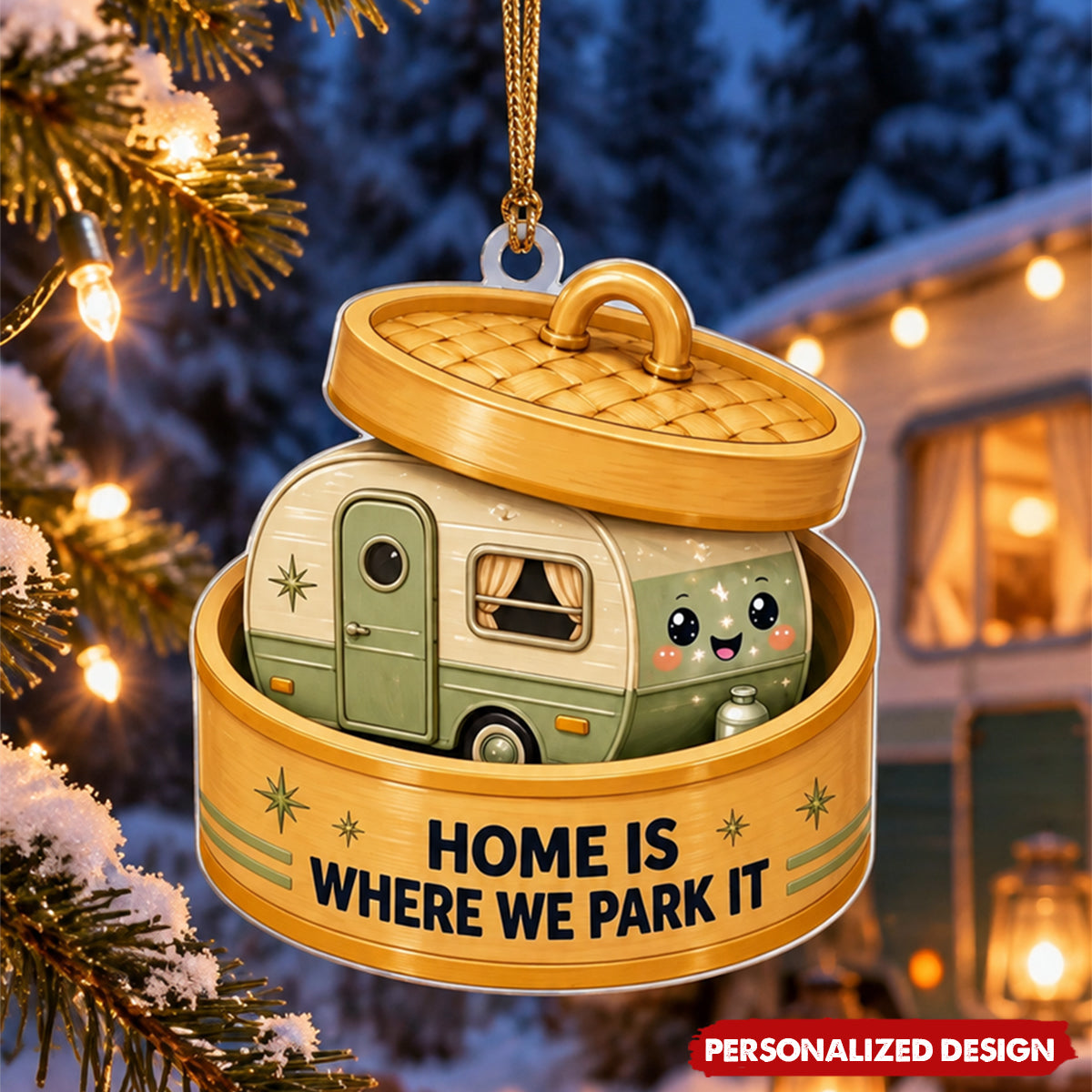 Personalized Cute Vehicle In Box Acrylic Christmas Ornament