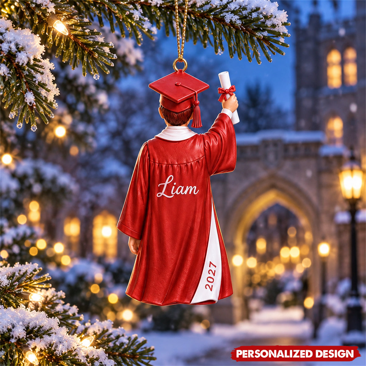 Personalized Graduate Acrylic Christmas Ornament - Graduation Keepsake Ornament