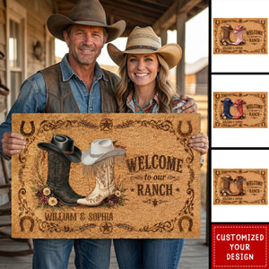Welcome To Our Ranch - Personalized Western Outfit Doormat