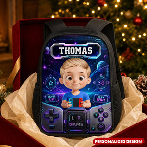 Personalized Kids Game Controller Backpack -Little Cartoon Gamer Bookbag