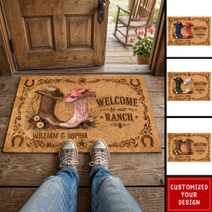 Welcome To Our Ranch - Personalized Western Outfit Doormat