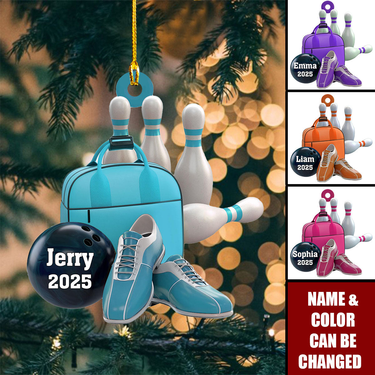 Bowling Personalized Christmas Ornament, Gift For Bowling Lovers