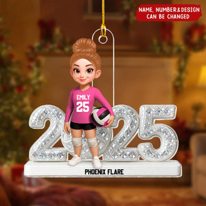 Volleyball Player Keepsake - Personalized Christmas Acrylic Ornament