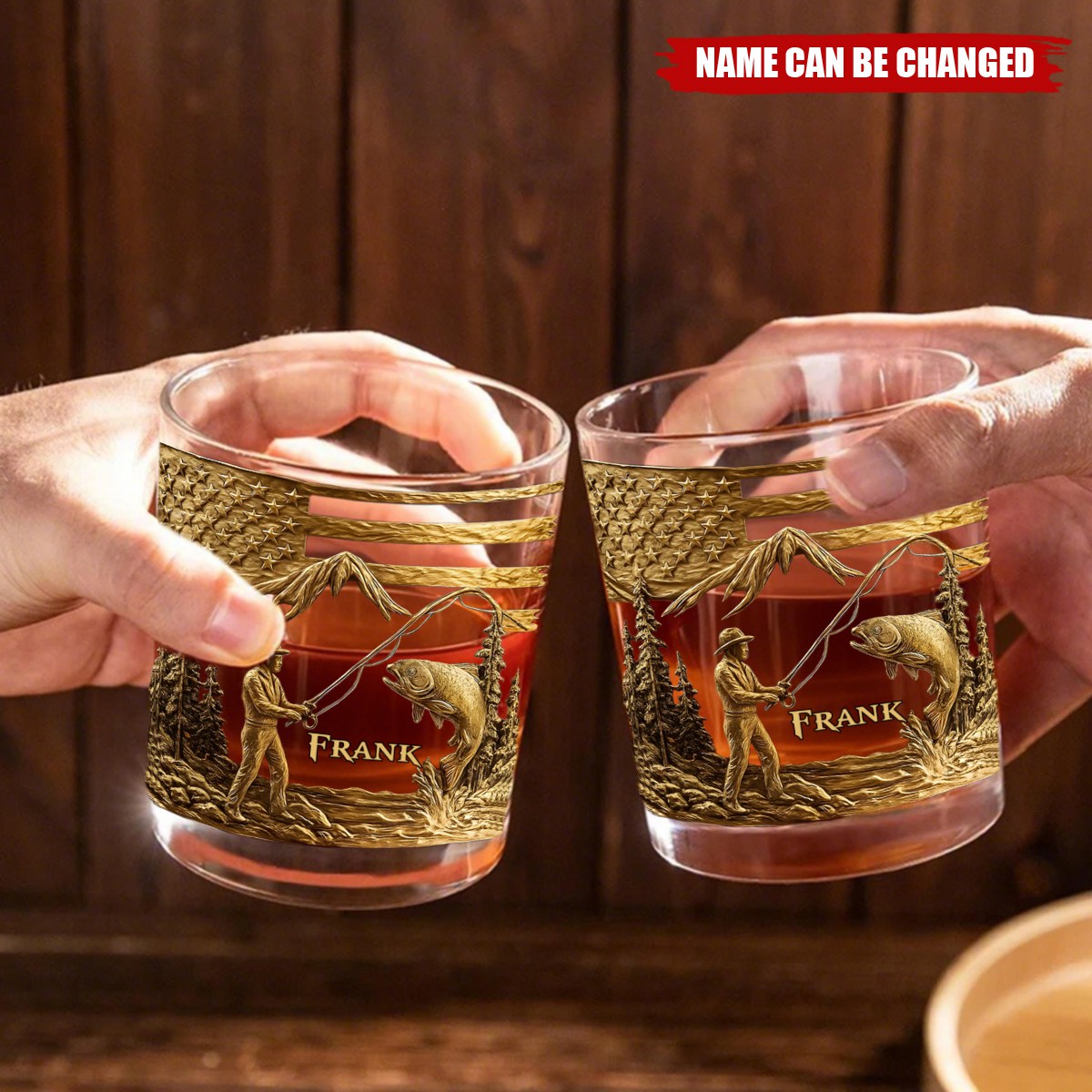 Fishing For Life - Personalized Fishing Whiskey Glass