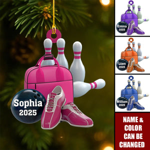 Bowling Personalized Christmas Ornament, Gift For Bowling Lovers