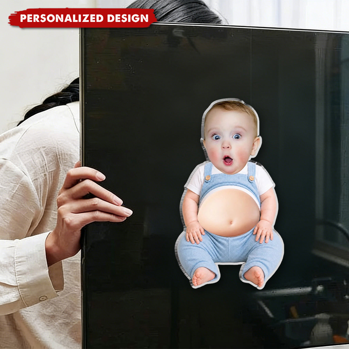 Personalized Photo Funny Baby Belly Acrylic Fridge Magnet - Custom Photo Baby Fridge Magnet