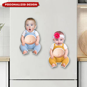 Personalized Photo Funny Baby Belly Acrylic Fridge Magnet - Custom Photo Baby Fridge Magnet