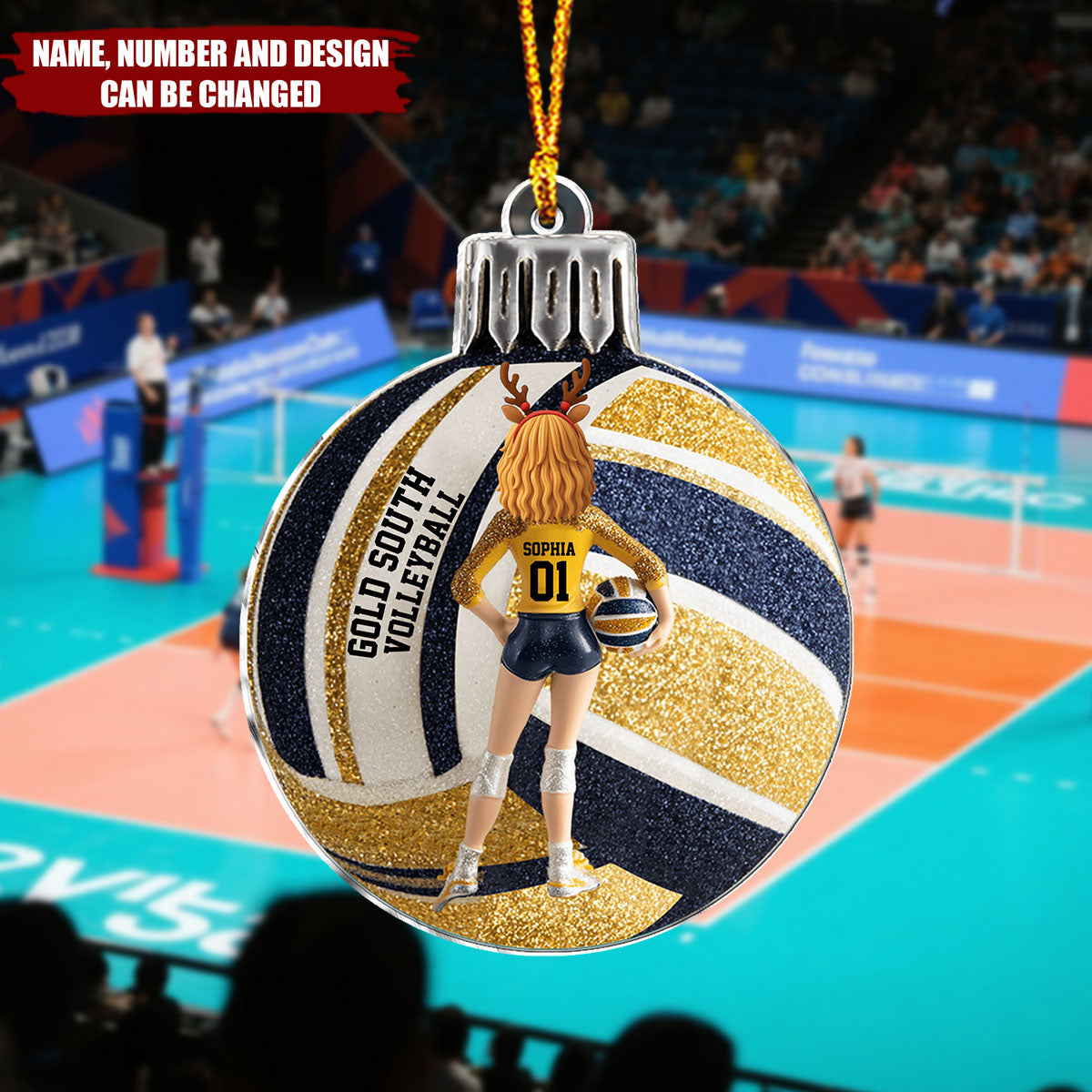 Love Volleyball - Personalized Christmas Acrylic Ornament