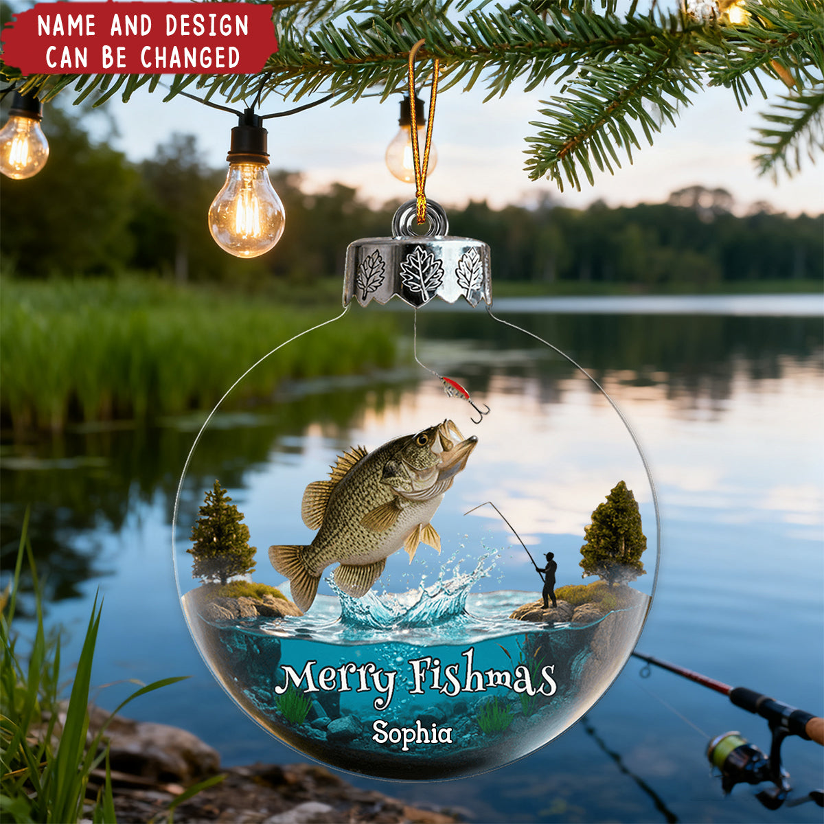 Merry Fishmas - Personalized Christmas Acrylic Ornament