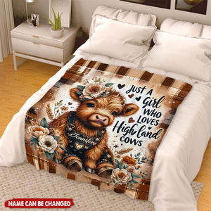 Just A Girl Who Loves Highland Cows - Personalized Blanket