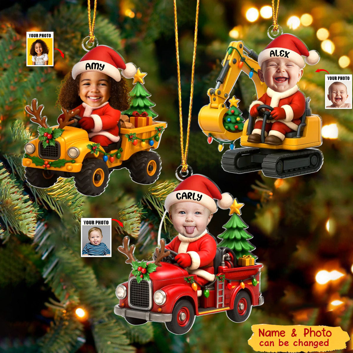 Custom Photo Acrylic Ornament - Personalized Christmas Gifts For Kids