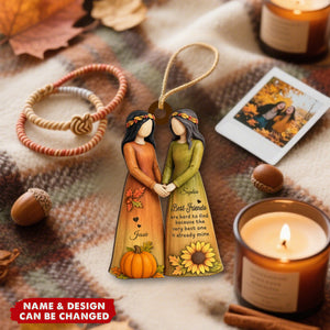 Fall Season Besties Sisters Personalized Christmas Acrylic Ornament