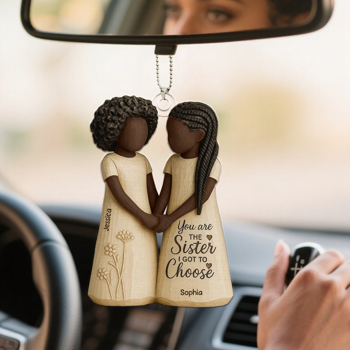 African American Besties You Are The Sister Personalized Acrylic Car Ornament