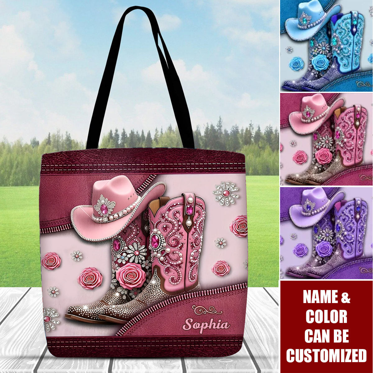 Cowgirl Boots - Personalized Cowgirl Tote Bag