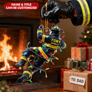 Holiday Rescue - Personalized Firefighter Acrylic Ornament