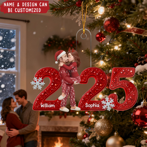 3D Shining Effect 2025 Christmas Gifts For Husband And Wife - Personalized Acrylic Ornament