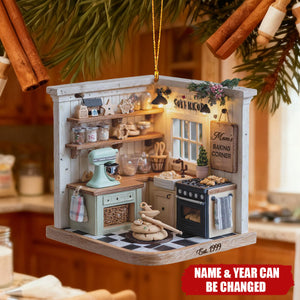 Mini Kitchen Baking Ornament, Christmas Baking Corner, Personalized Ornament Gift For Baker