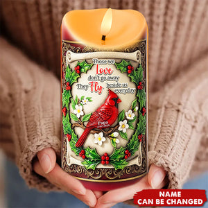 Fly Beside Us Cardinal LED Candle - Personalized Christmas Gifts For Loved Ones