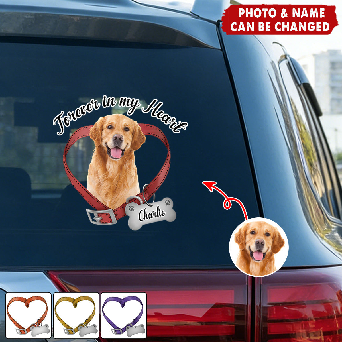 Custom Photo Forever In My Heart Memorial Car Window Decal Sticker