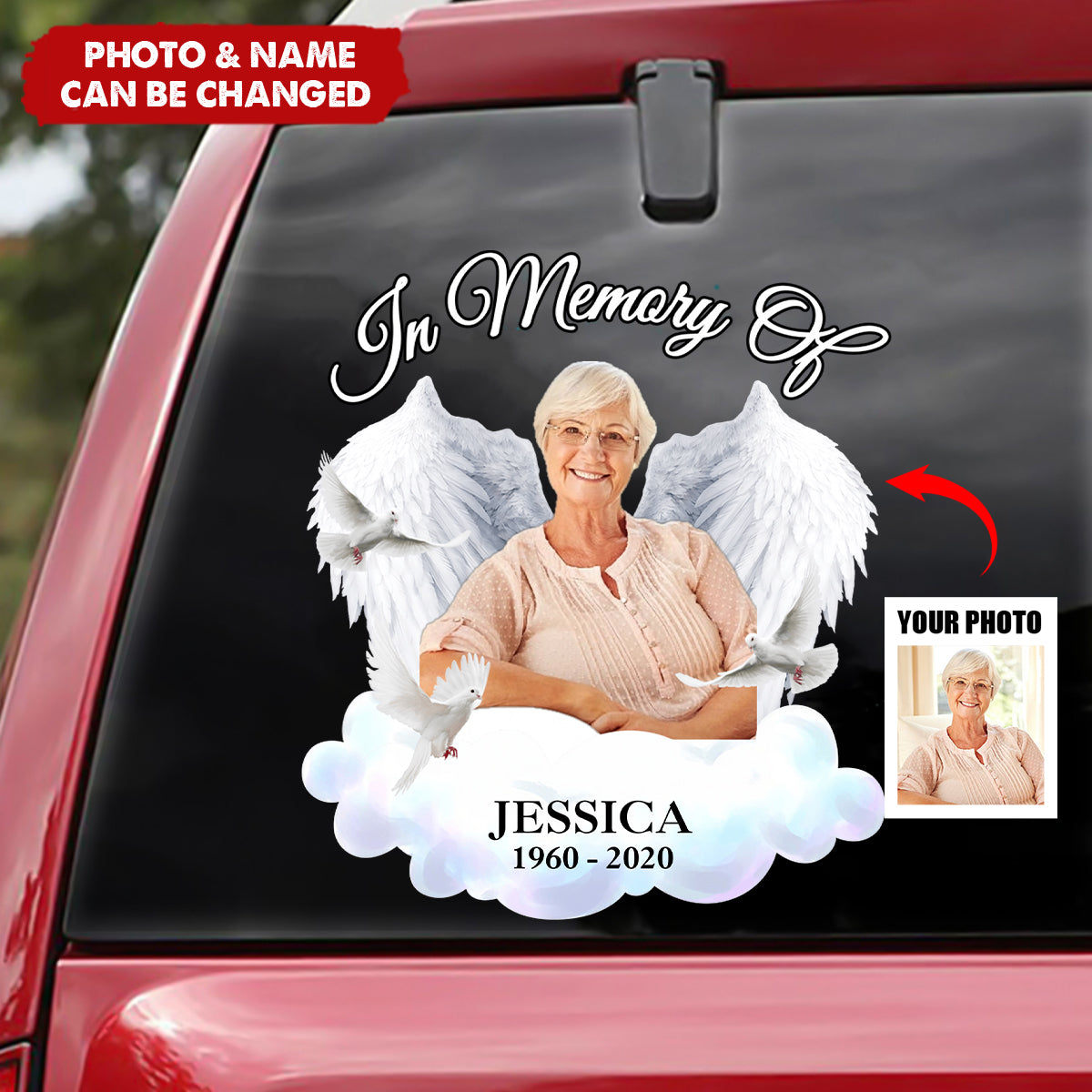 Custom Photo In Memory Of Car Window Decal Sticker Memorial Gift For Family