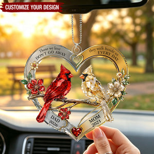 Personalized Memorial Cardinal Christmas Ornament, In Memory of Mom & Dad