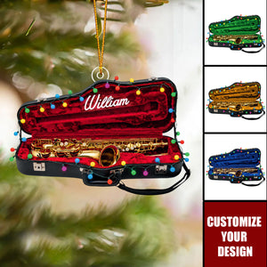 Personalized Saxophone Acrylic Christmas Ornament, Gift for Musicians