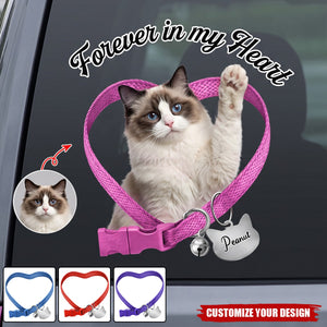 Custom Pet Photo Memorial Car Decal, Rainbow Bridge Forever In My Heart Sticker