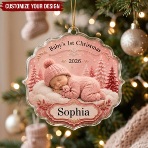 Personalized Baby's 1st Christmas Acrylic Ornament, Custom Name Tree Keepsake