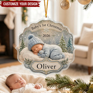Personalized Baby's 1st Christmas Acrylic Ornament, Custom Name Tree Keepsake