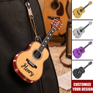 Personalized Guitar Acrylic Christmas Ornament, Custom Gift for Musicians and Guitar Lovers